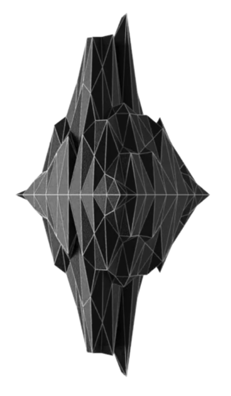 An abstract black shape object